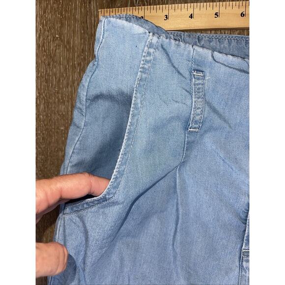 Joseph Ribkoff Sz 8 Wide-Leg Jeans Light Weight Baggy Light Wash Pleats 80s Y2K - Picture 5 of 13